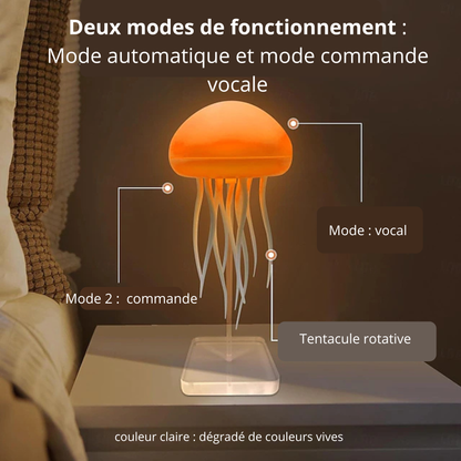 lampe méduse LED effets de lumière dégradés de couleur avec télécommande
