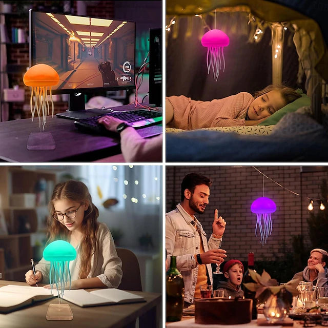 lampe méduse LED effets de lumière dégradés de couleur avec télécommande